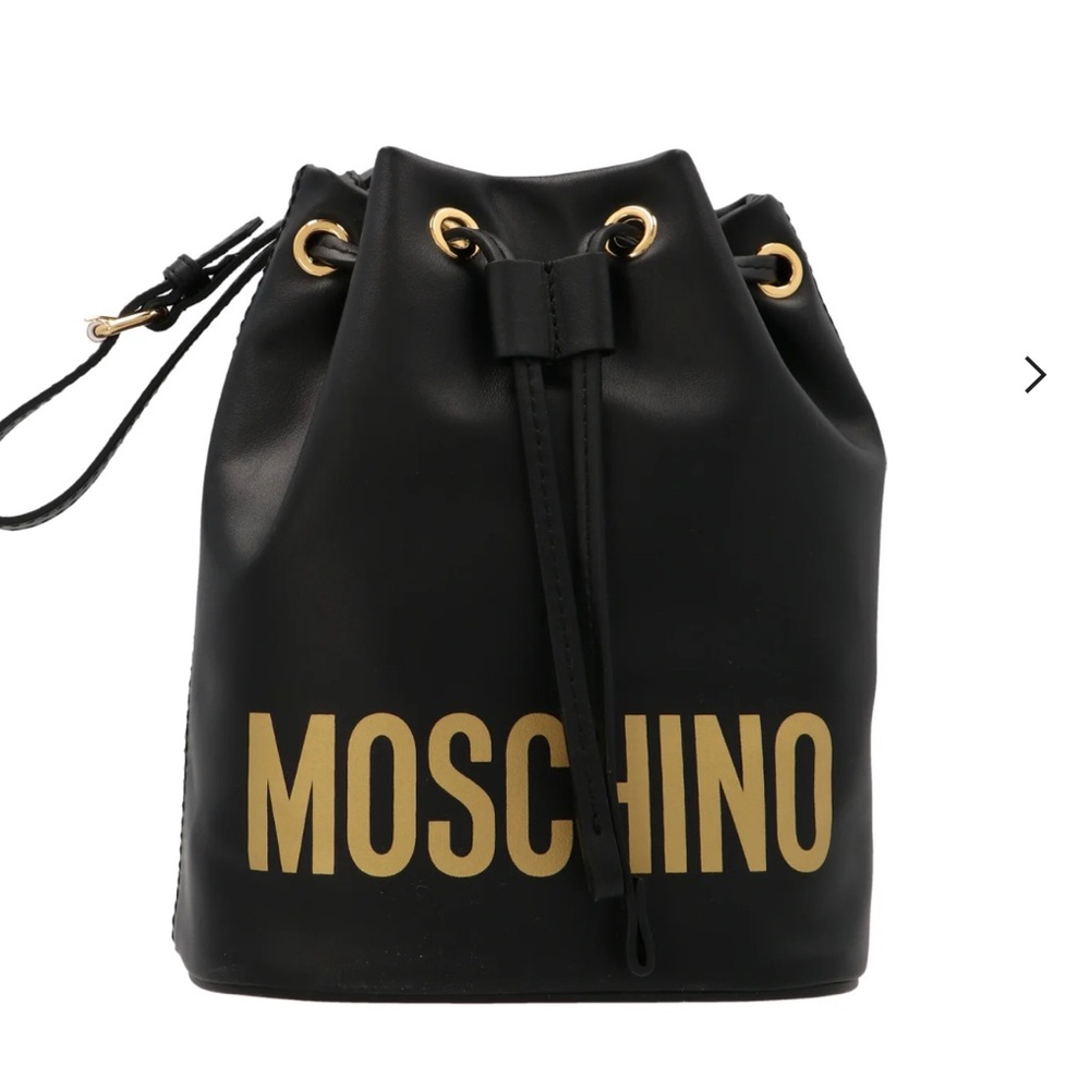 Moschino Logo Print Bucket Shoulder Bag